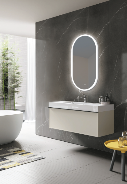 Miroirs Ledimex série Canada avec un éclairage LED réglable, antibuée, capteur tactile, style classique chic, formats variés chez R&D Carrelage et Sanitaire à Gréasque